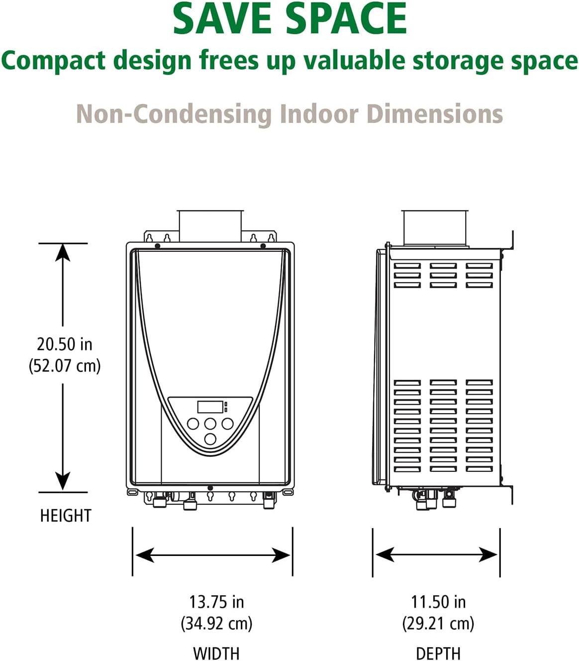 Tankless Water Heater Gas, On Demand Hot Water, 8 GPM, Non-Condensing Natural Gas w/ X3 Scale Prevention Tech