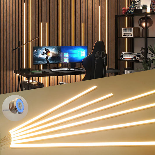 LED Recessed Lighting for Acoustic WallPanel, 6 Pcs of 3000K Dimmable, w/ Touch Sensor  (2*40'.2*24'.2*16')
