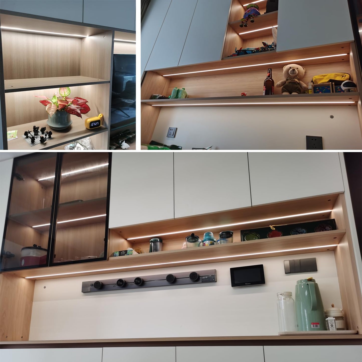 LED Recessed Lighting for Acoustic WallPanel, 6 Pcs of 3000K Dimmable, w/ Touch Sensor  (2*40'.2*24'.2*16')