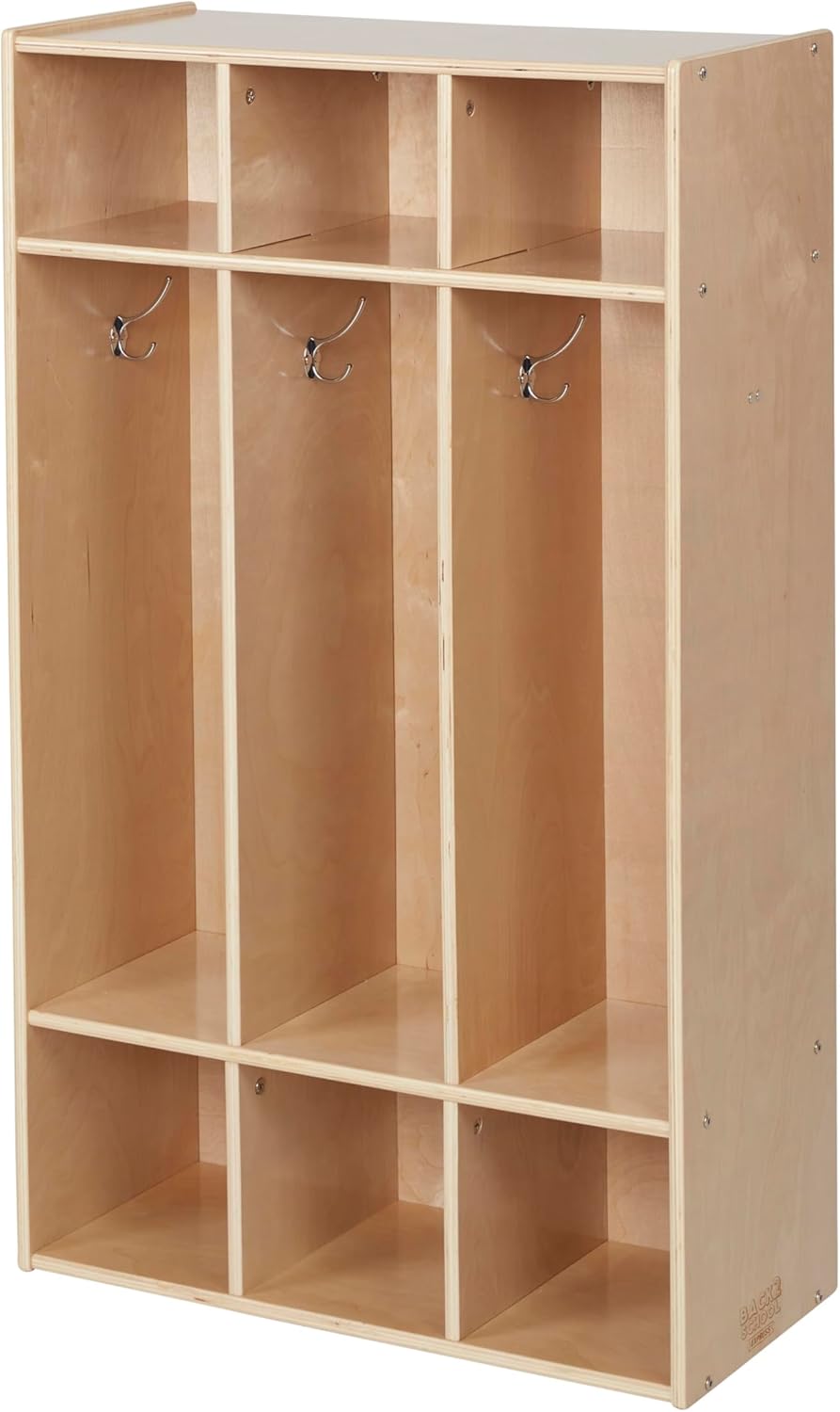 Sleekline 3-Section Coat Locker, Kids Furniture, Natural
