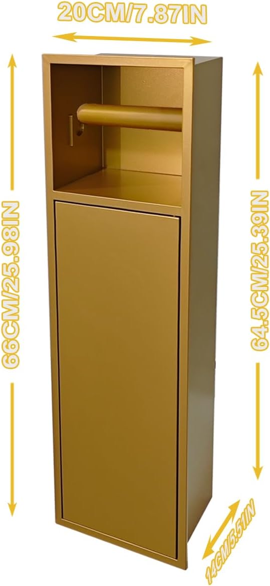 Recessed Toilet Paper Holder, in Wall 25' X 7', 304 Stainless Steel Recessed Tissue Paper Roll Rack Dispenser