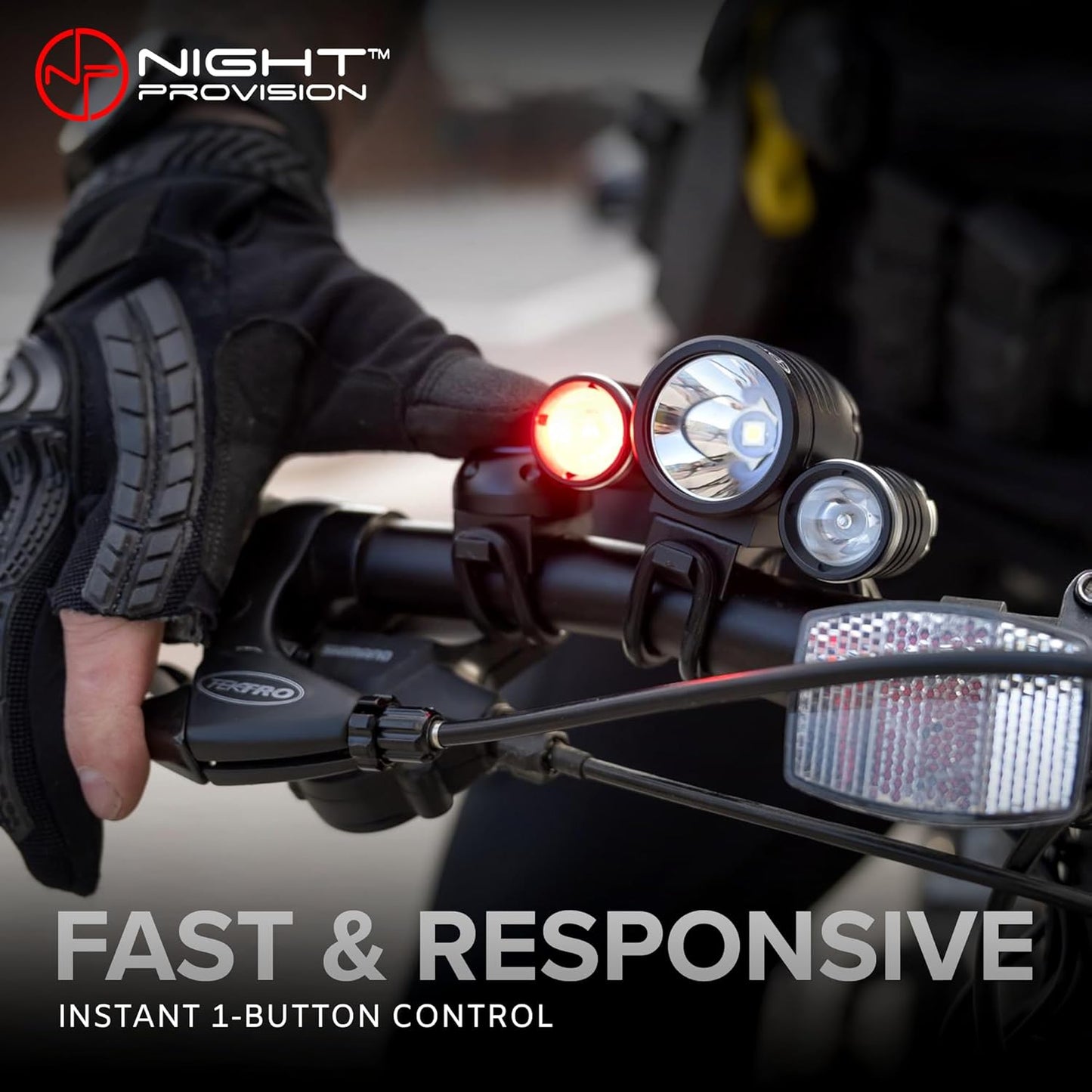 Emergency Patrol Bike Head Light, Red Flashing LED, Rechargeable 18 hrs, Water Resistant, 5 Modes