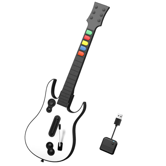 Wireless Guitar Controller for Xbox Series X/S, Xbox One, PC,  for Rock Band 4 Fortnite Festival w/ Strap, 2.4G USB Dongle
