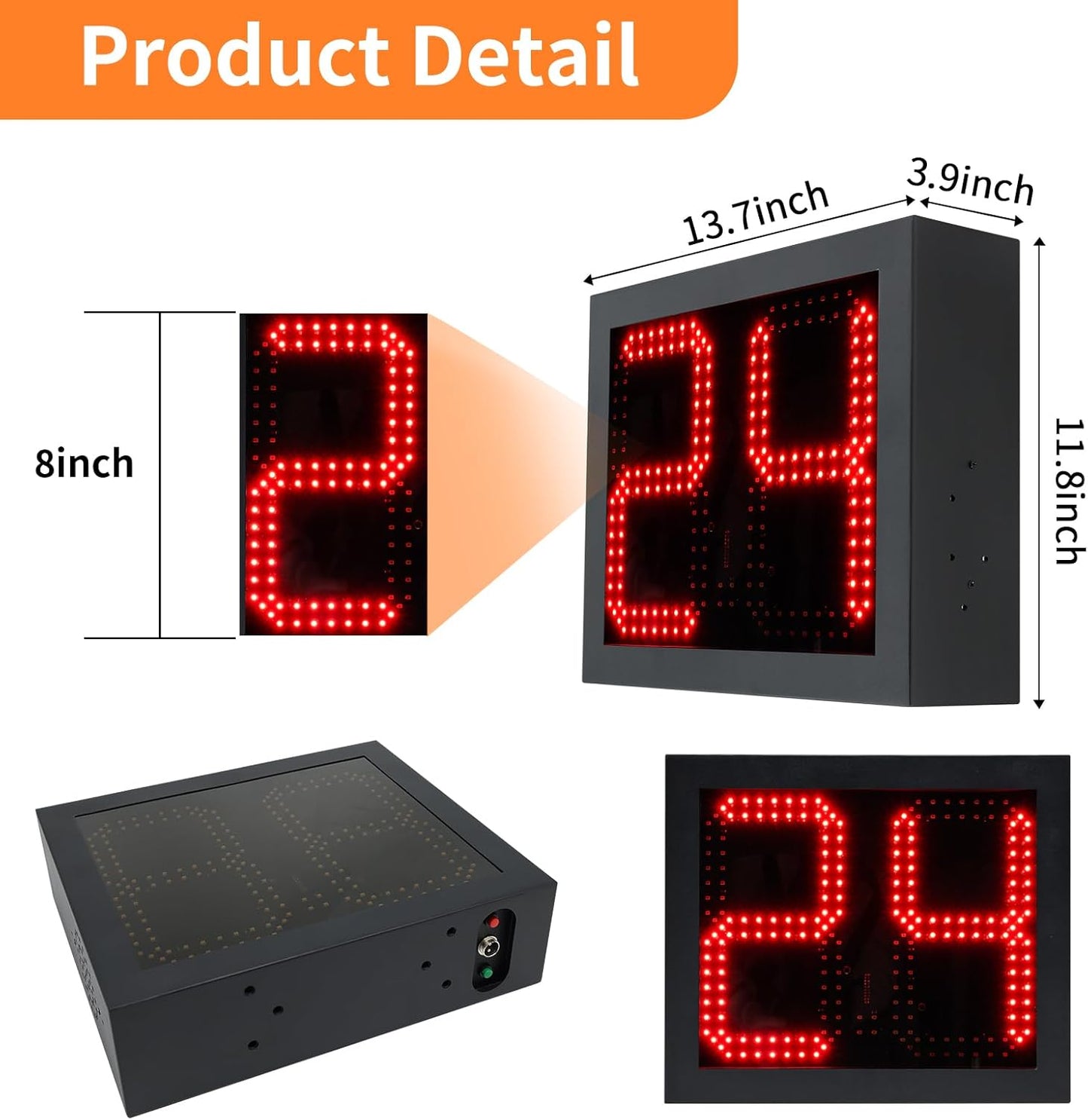 2 Units Basketball Timer Shot Clock & Controller,14/24 Seconds Countdown Timer, Portable Shot Clock with Buzzer