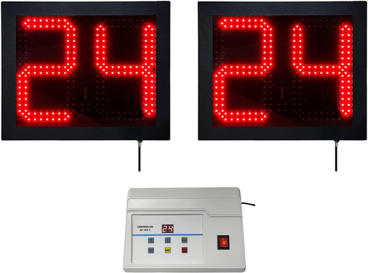2 Units Basketball Timer Shot Clock & Controller,14/24 Seconds Countdown Timer, Portable Shot Clock with Buzzer
