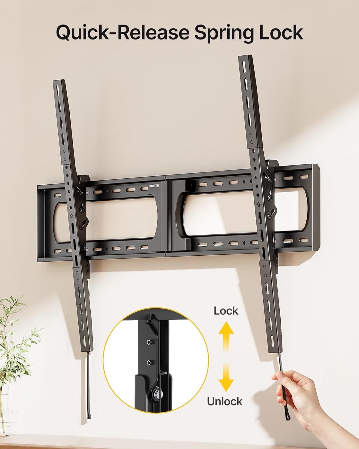 Heavy Duty Tilting TV Wall Mount for 37'-140' Extra Large Flat & Curved TVs up to 300lbs, Slim Low Profile Bracket