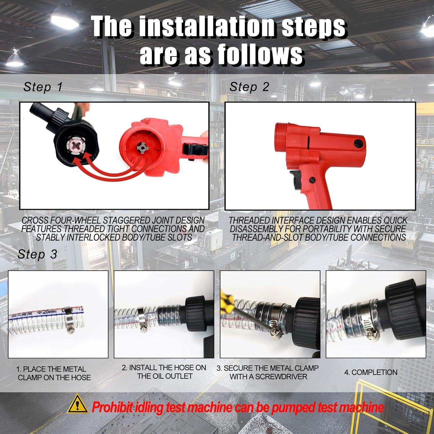 1980W Electric Fuel Transfer Barrel Pump, 110V 11000RPM, for 55Gallon, 36' Stainless Steel Tube and 6.6' Steel Wire Hose