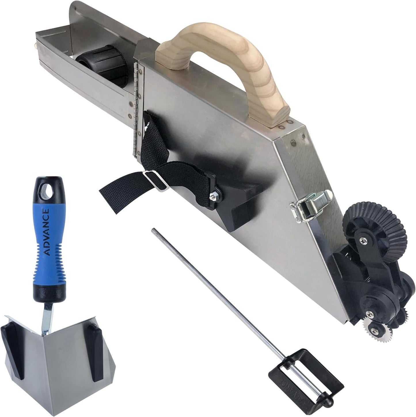 Semi-Automatic Even Flow Banjo Kit, Inside 90° Corner Hand Flusher, with 12' Mud Pan Mixer USA Made