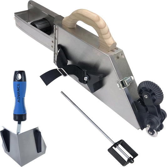 Semi-Automatic Even Flow Banjo Kit, Inside 90° Corner Hand Flusher, with 12' Mud Pan Mixer USA Made