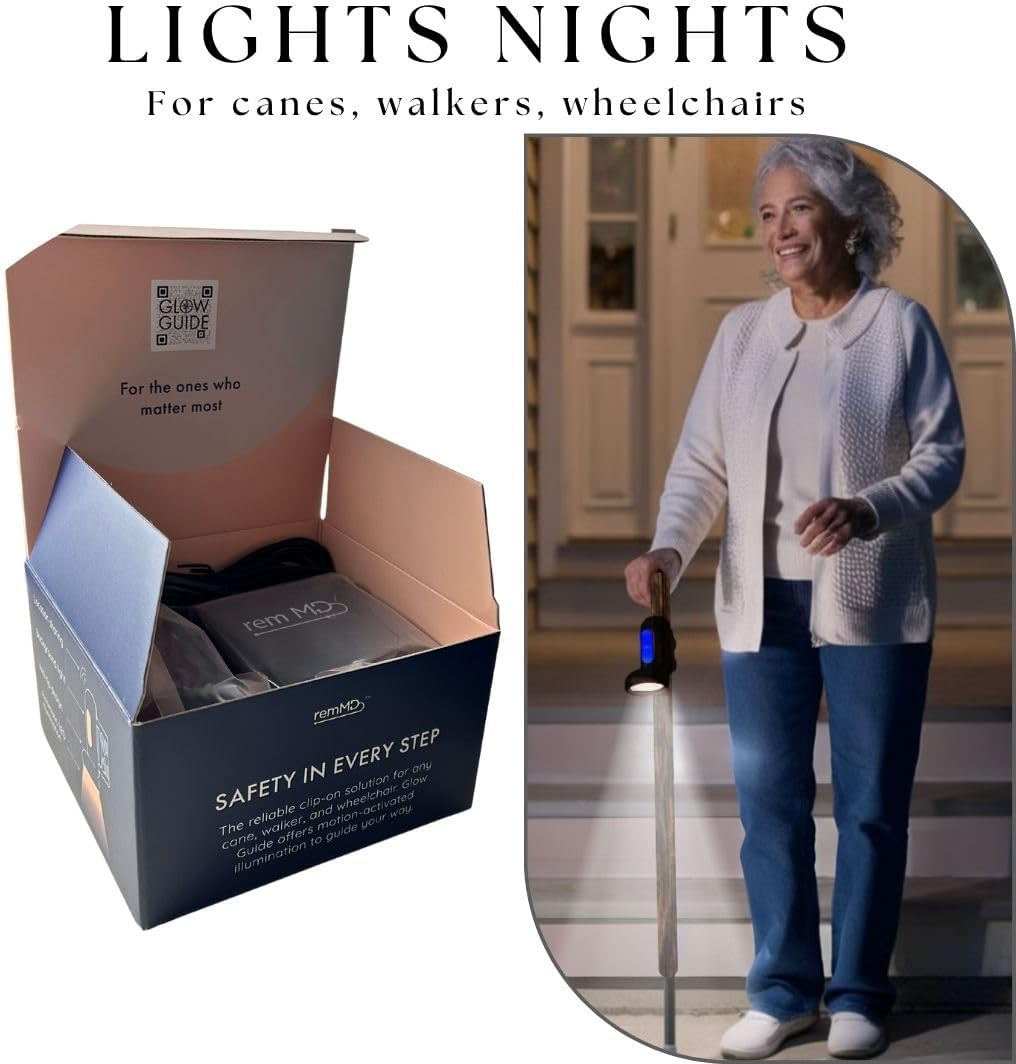Smart Light for Mobility Devices, Automatic LED Pathway Light w/ Apple Find My Integration, for Canes & Walkers