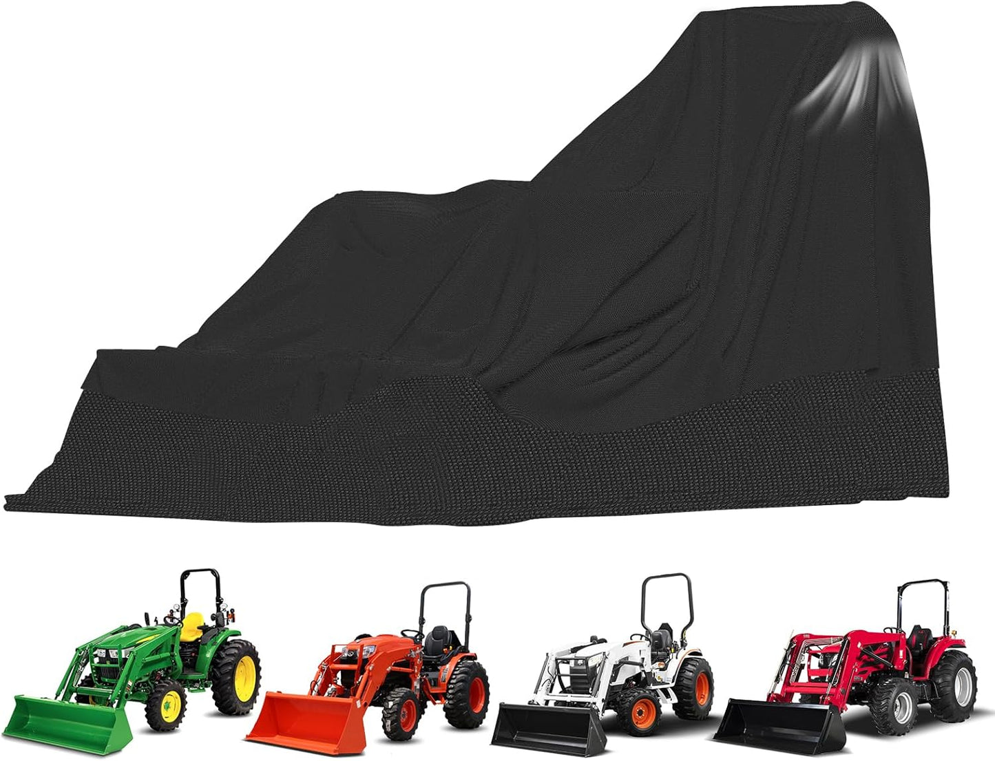 Tractor Cover 35 Lb Weighted, 600D Oxford Waterproof & Windproof,189' x 76' x 86', Built-in Sand Bags & Buckle Straps