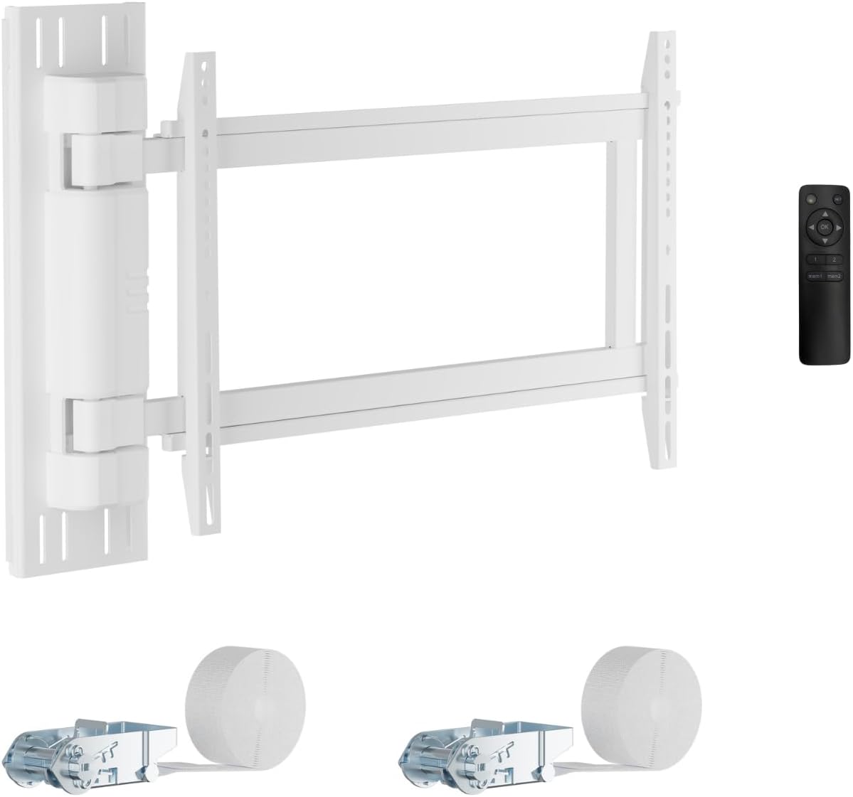 Motorized Swing TV Wall Mount for 32'-75' Flat & Curved Screens, Remote Control, Swivel 170°