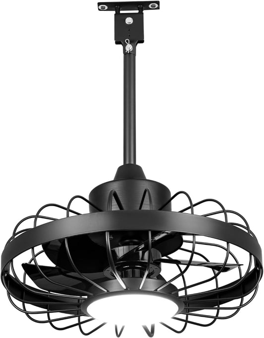 16' Outdoor Ceiling Fan with Lights for Patios, Gazebo and Pergola, Plug in Ceiling Fan w/ Remote Control, Waterproof