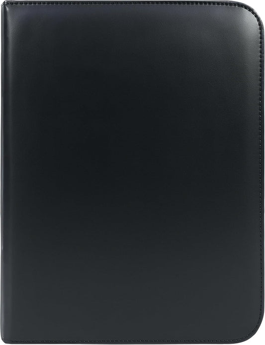 Leather Portfolio for Men, 100% Authentic Top-Grain Leather [Black Leather]