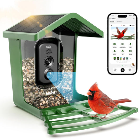 4K HD Smart Bird Feeder with Camera Solar Powered, Auto Capture Bird Video, Real-time Notifications & Live Streaming