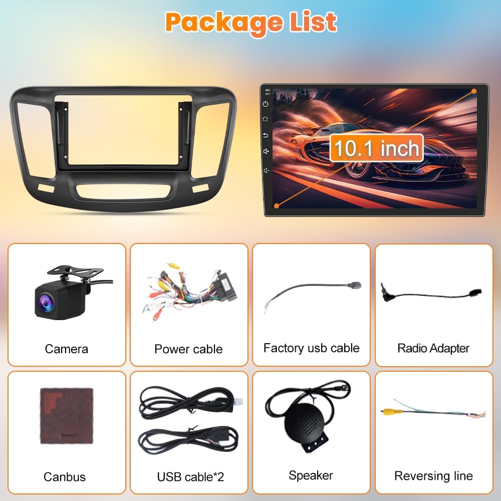 Car Radio Stereo for Chrysler 200 200C 2015- 2017, 9' Touchscreen Radio with Wireless CarPlay & Android