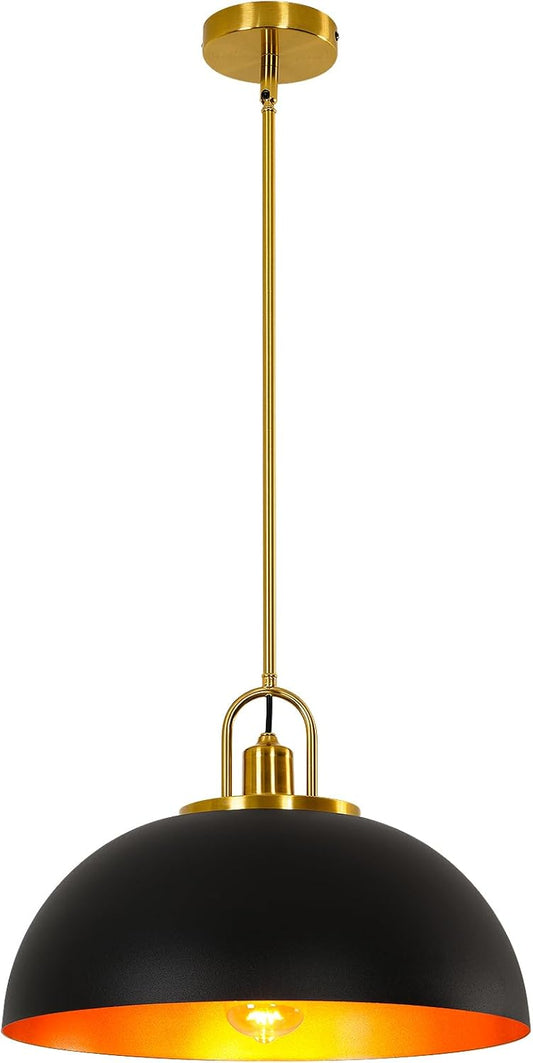 15.7-inch Pull-Down Large Modern Industrial Retro Dome Ceiling Pendant Light, Classic Country Farmhouse Style