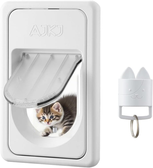 Smart Electronic Pet Door, Automatic Cat Dog Door with 3 Modes, Battery Powered Electronic Sensor, w/ 1 Sensing Key