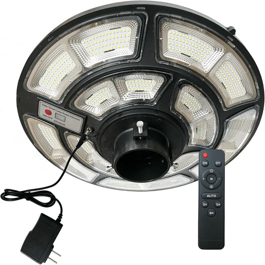 Outdoor Solar Lamp Post Light, 692 LED Post Light Fixture with Motion Sensor, Remote, Waterproof