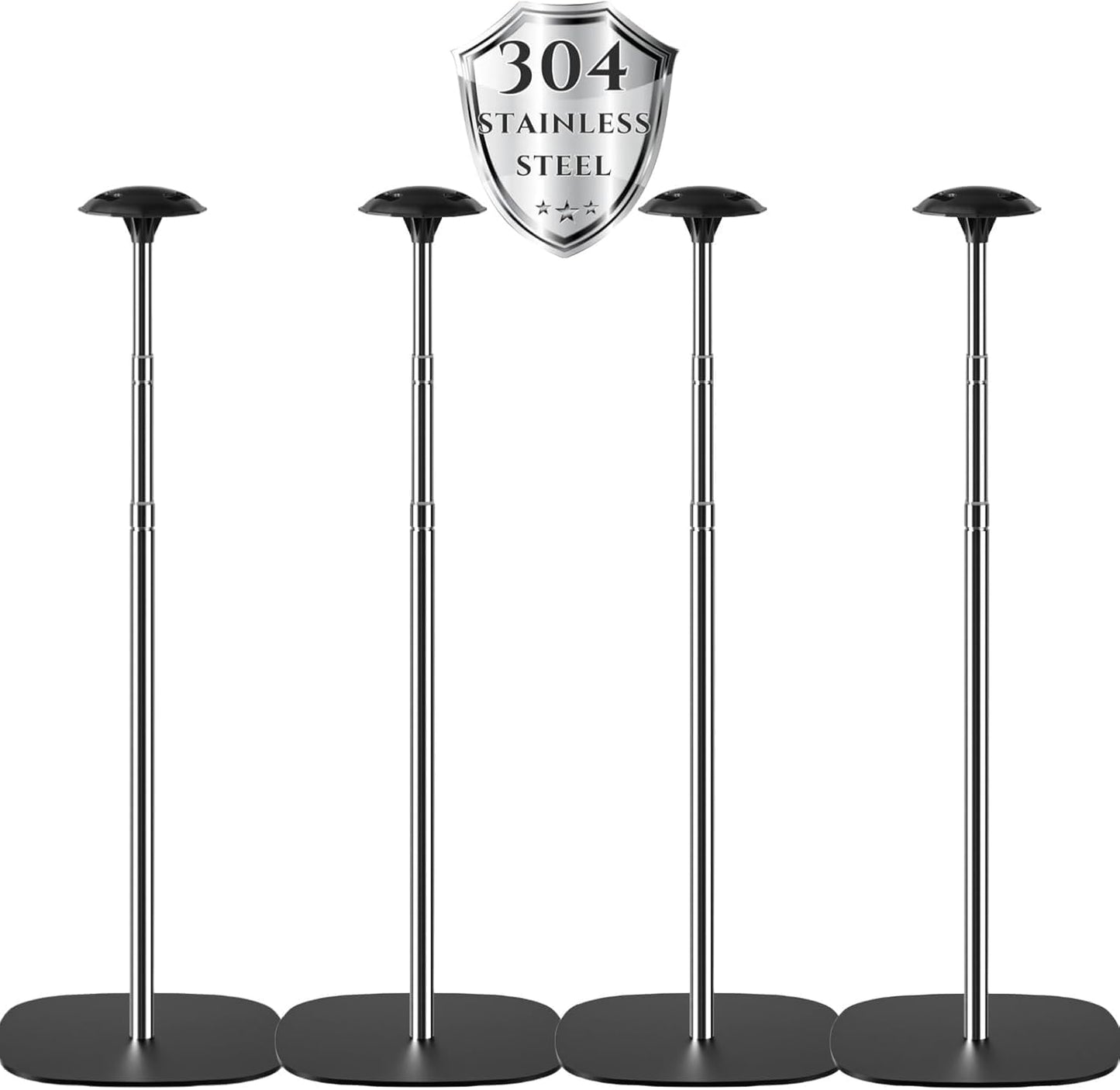 Boat Cover Support Poles 4 PK Support Systems, Height Adjustable 304 Stainless Steel,  Stable Iron Alloy Base