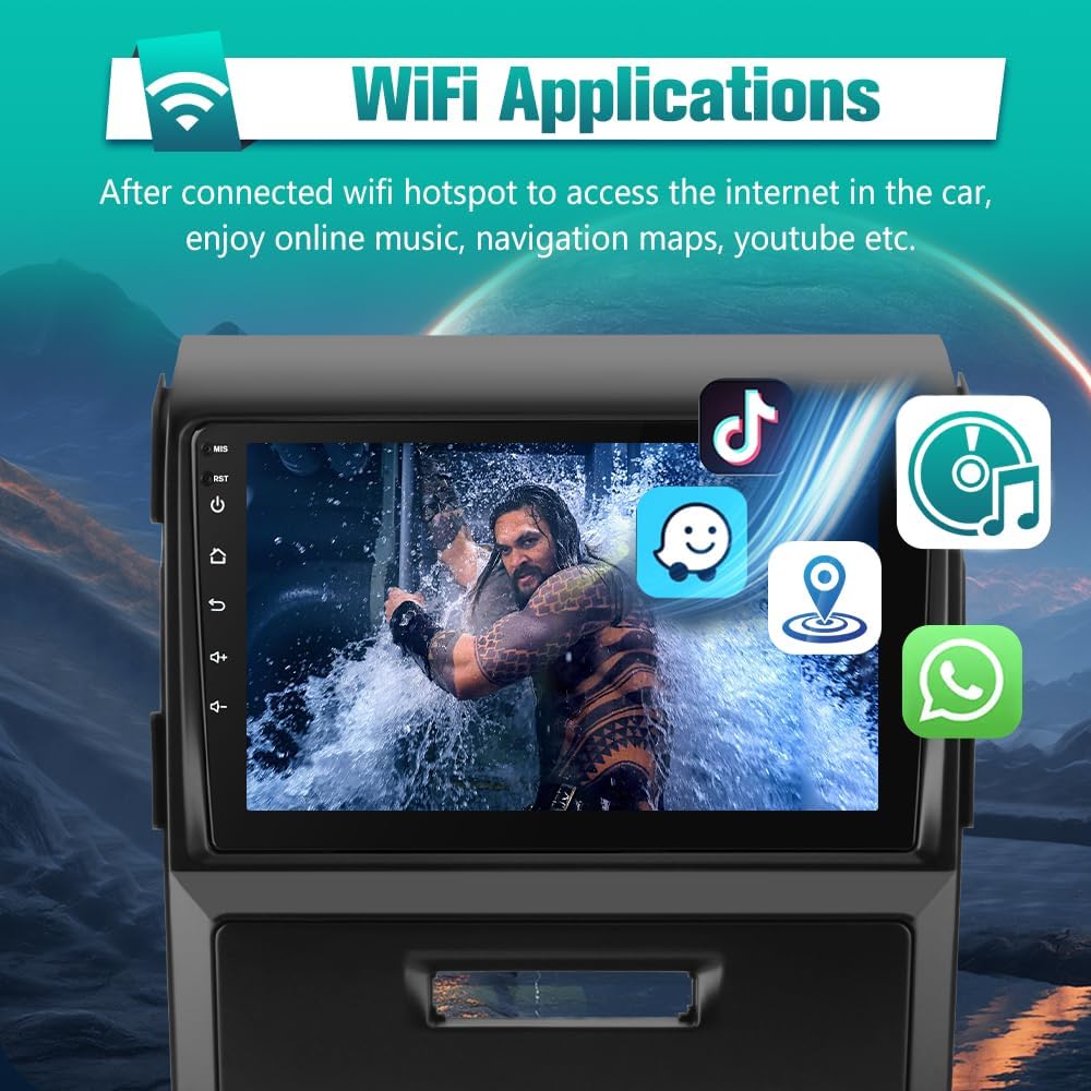 Car Stereo for Ford F150 F-150 2009-2012, with Wireless CarPlay Android Auto, 9' Touch Screen, [2GB+32GB]