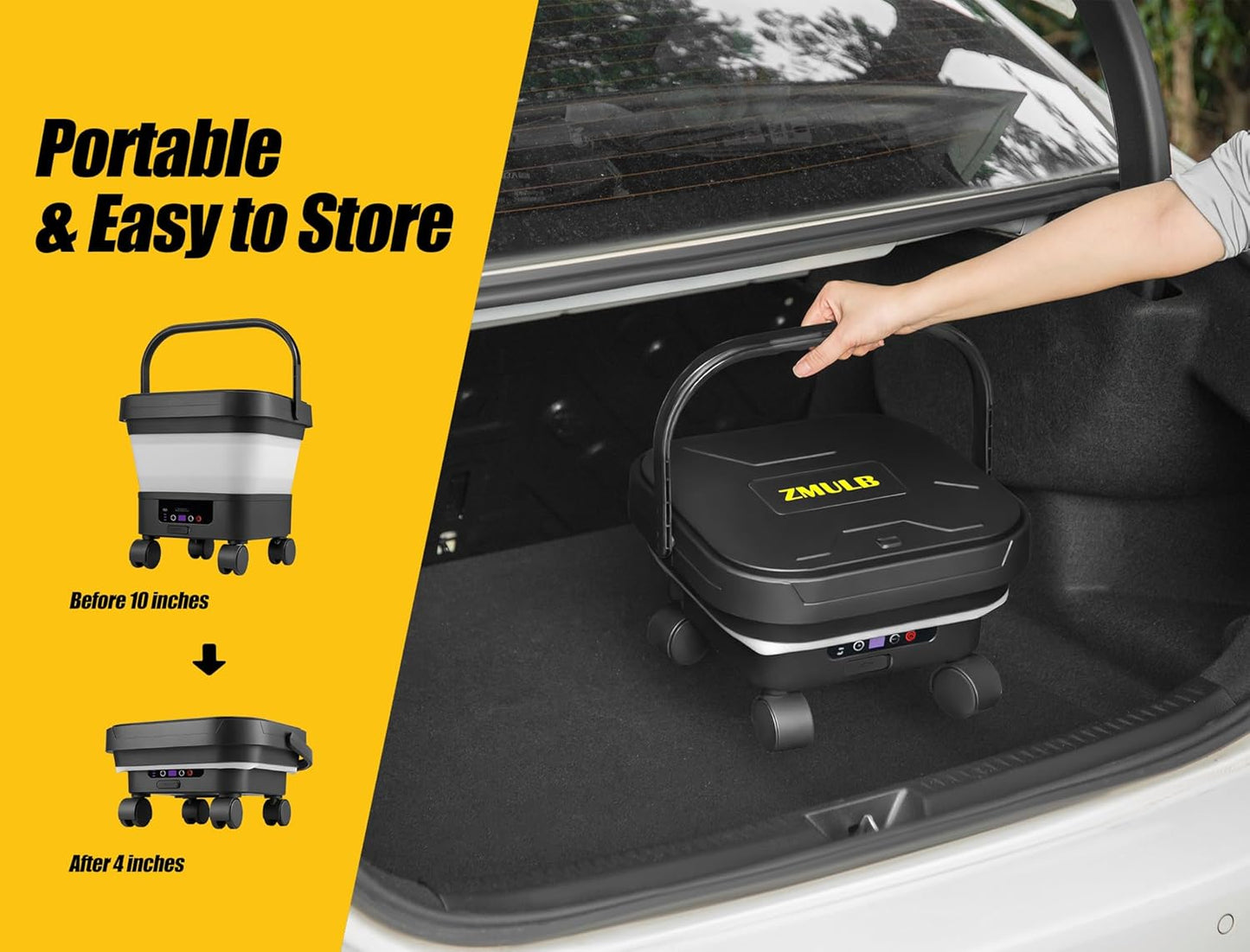 Cordless Power Washer with 3.2Gal Water Tank, 522 Max PSI, 23FT Hose, 20000mAh Lithium Battery, 6 in 1 Nozzle