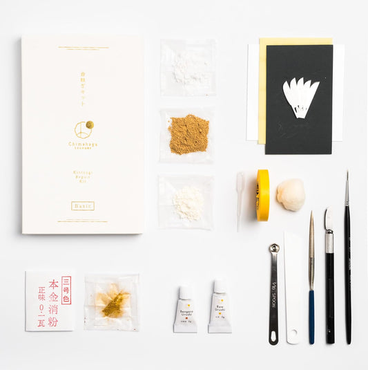Traditional Kintsugi Repair Kit - Basic - Food Safe, Genuine Gold, Japanese urushi DIY, Chimahaga