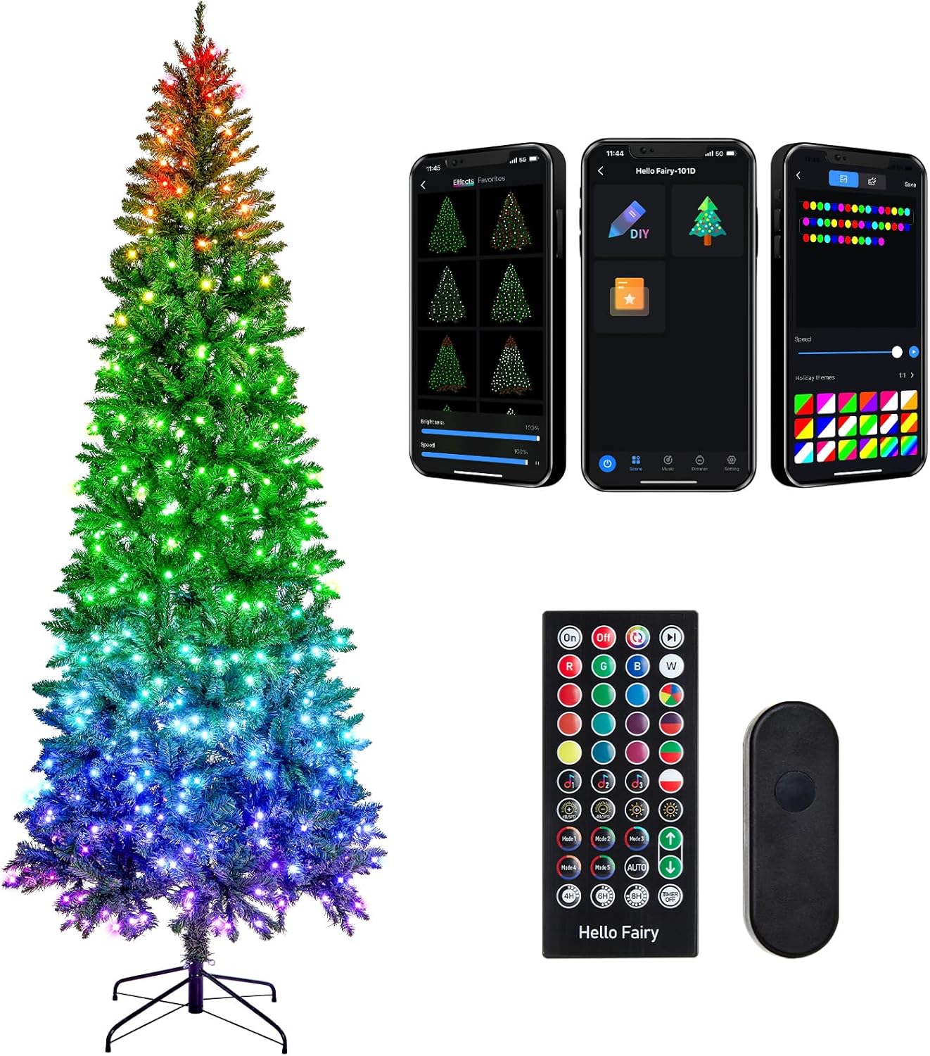 9'  Christmas Tree with 550 LED Lights, App Controlled, w/ Multi-Color RGB Lights,  Music Sync