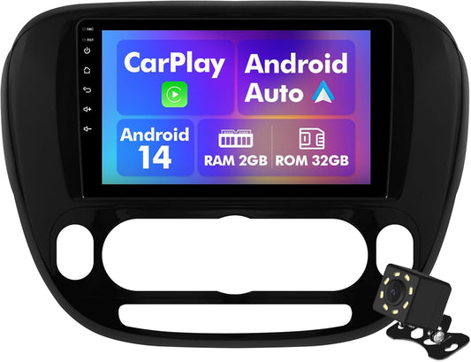 Android 14 Car Radio for 2+32G Kia Soul 2014-2019, 9'' Touchscreen, w/ Carplay Android Auto Backup Camera
