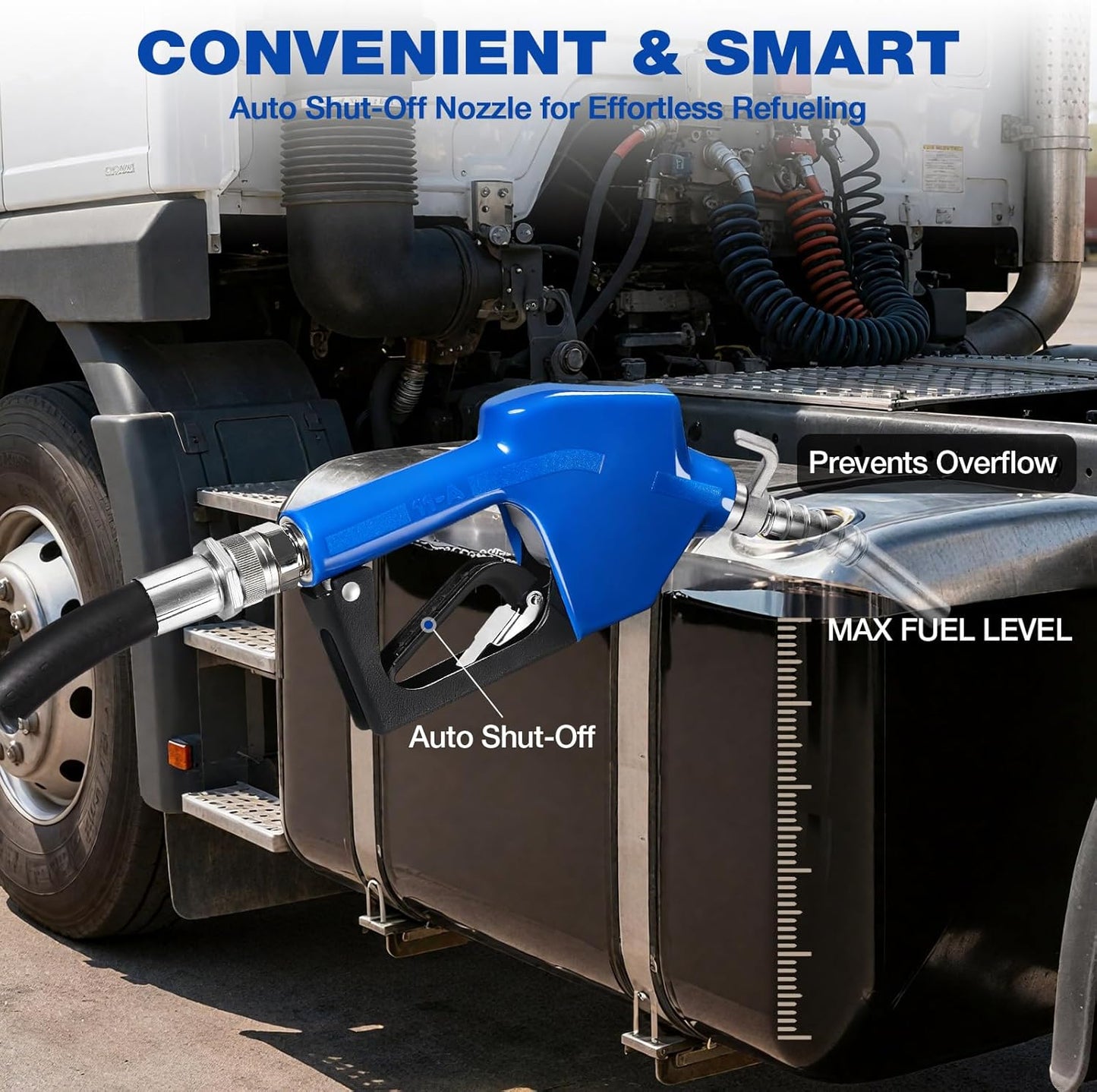 12V Fuel Transfer Pump 15 GPM, Diesel, Gasoline, Kerosene with Auto Shut Off Nozzle, Hose & Filter