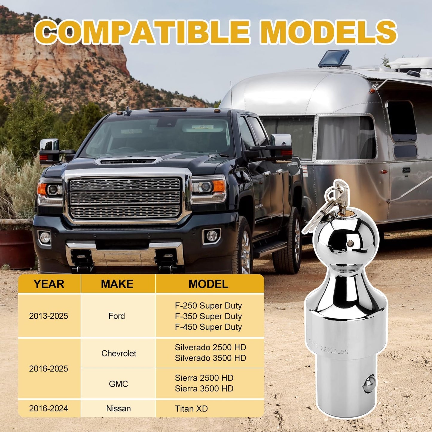 Upgrade 60692 Puck System Gooseneck Hitch Kit, with Anti-Theft Locks, 2-5/16 Inch, 38K LBS GTW, 60692