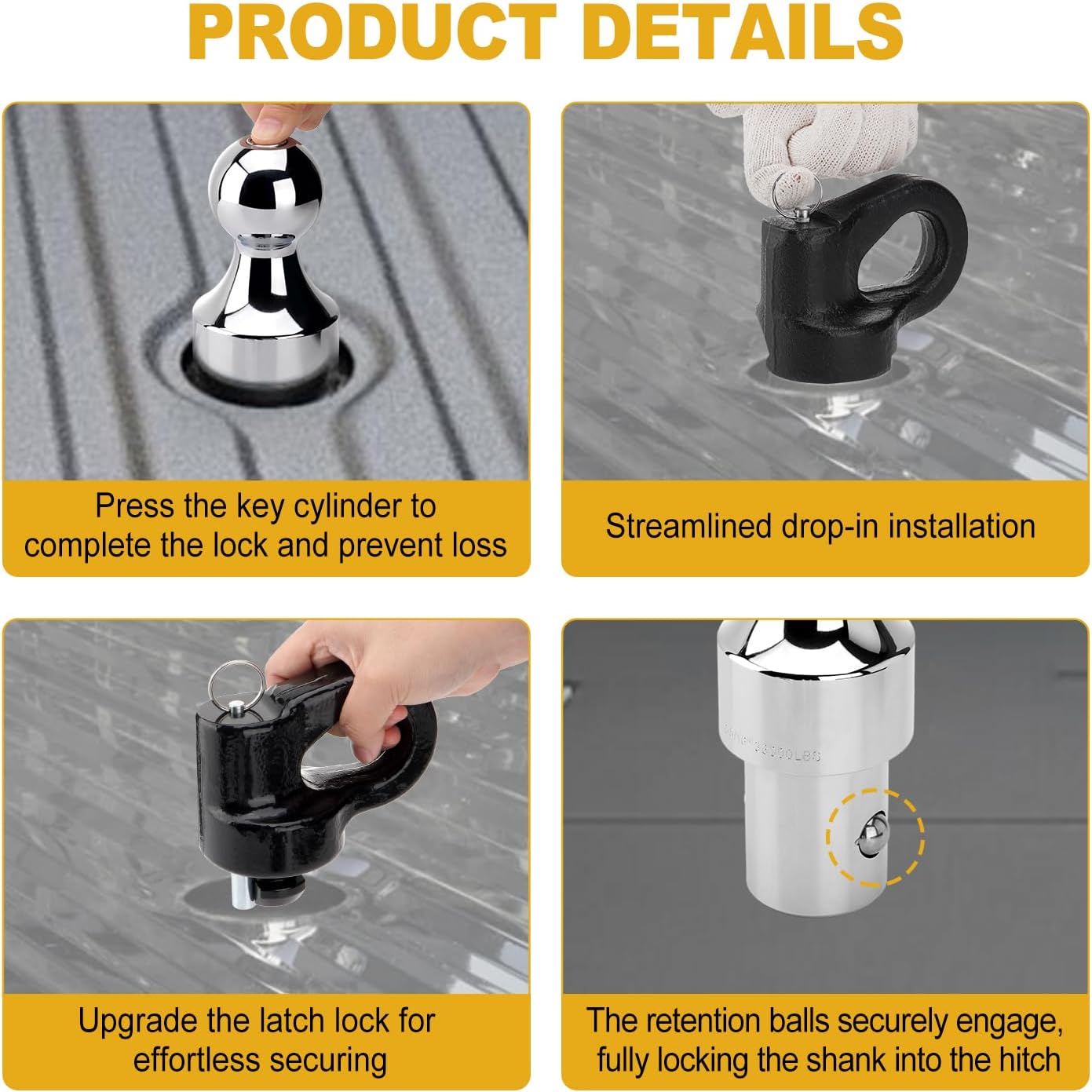 Upgrade 60692 Puck System Gooseneck Hitch Kit, with Anti-Theft Locks, 2-5/16 Inch, 38K LBS GTW, 60692