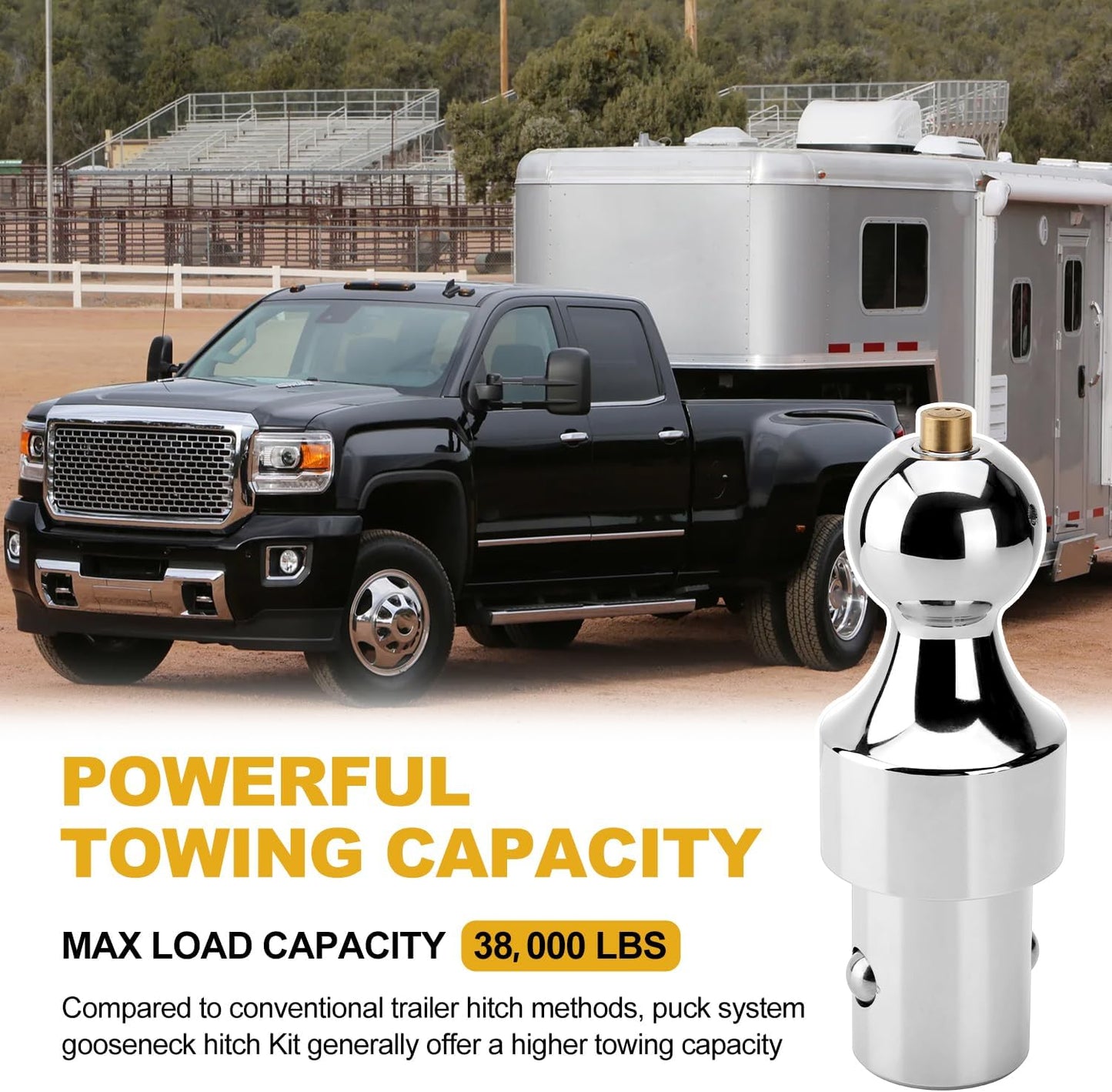 Upgrade 60692 Puck System Gooseneck Hitch Kit, with Anti-Theft Locks, 2-5/16 Inch, 38K LBS GTW, 60692