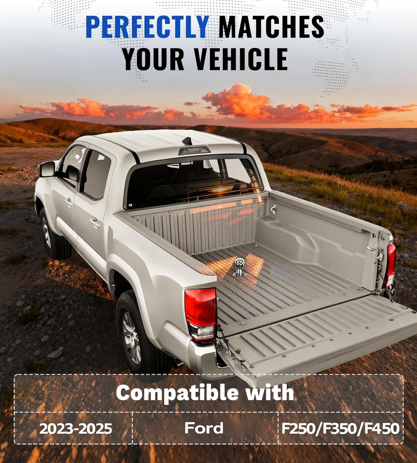 Heavy-Duty Gooseneck Hitch Fit for 2023-2025 Ford F250 & F350 and Ford F450 with Factory Installed Bed,  30k lbs GTW