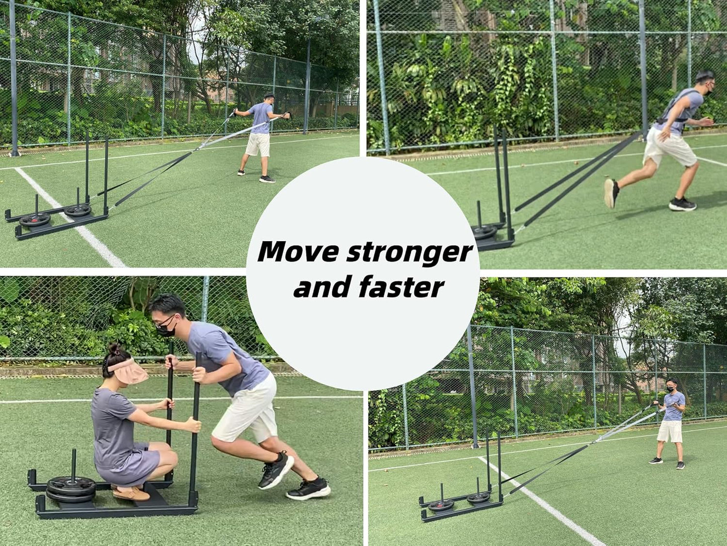 Weight Sled for Training Push Pull Workout, Football Speed Training Equipment Fitness Sled