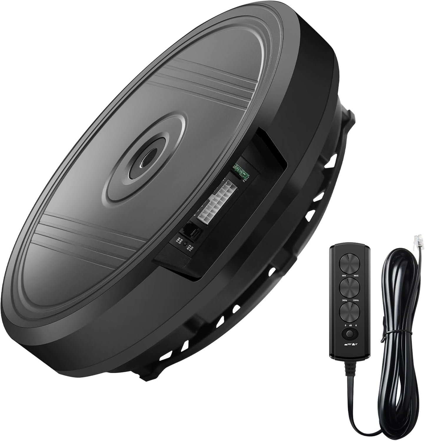800W Powered 12' Car Subwoofer, Anti-Theft Spare Tire Design, Deep Bass, Easy Install and Remote Bass Knob