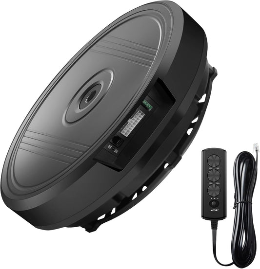 800W Powered 12' Car Subwoofer, Anti-Theft Spare Tire Design, Deep Bass, Easy Install and Remote Bass Knob
