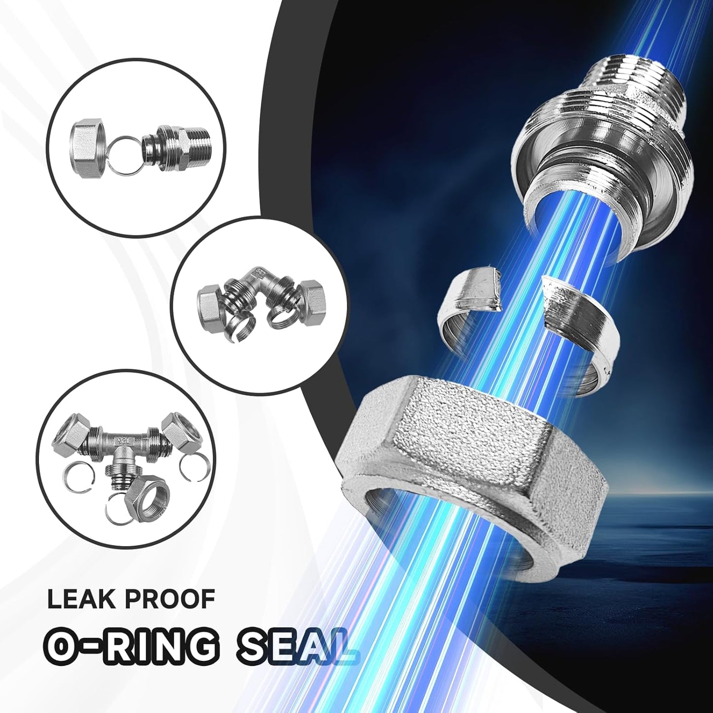 Compressed Air Line Kit, 3/4' x 200ft HDPE-Aluminum-HDPE Piping, Accessories and Airline Tubing(Black) (200ft)