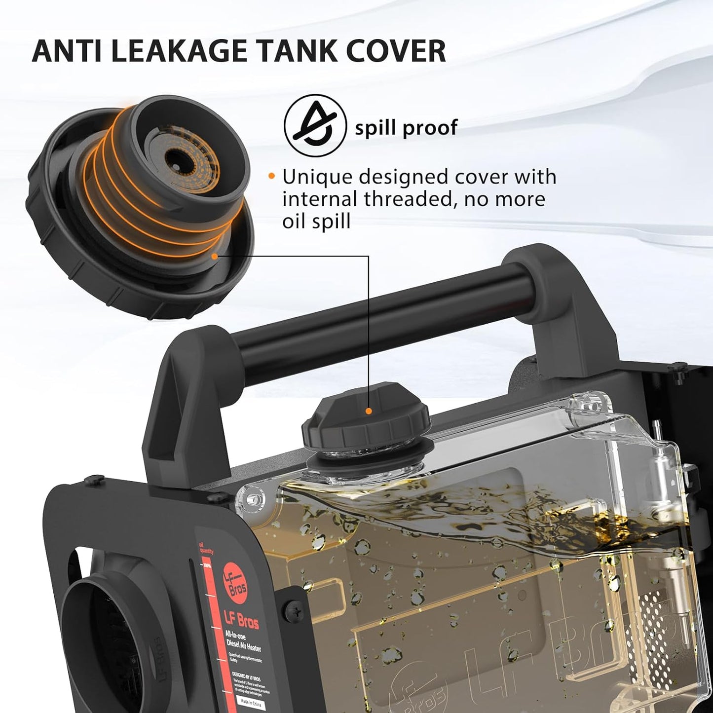 Professional 110V/12V 5KW Diesel Heater, All-in-One 5L,  with Timer, Thermostat, Plateau Mode, Silent Oil Pump, Red