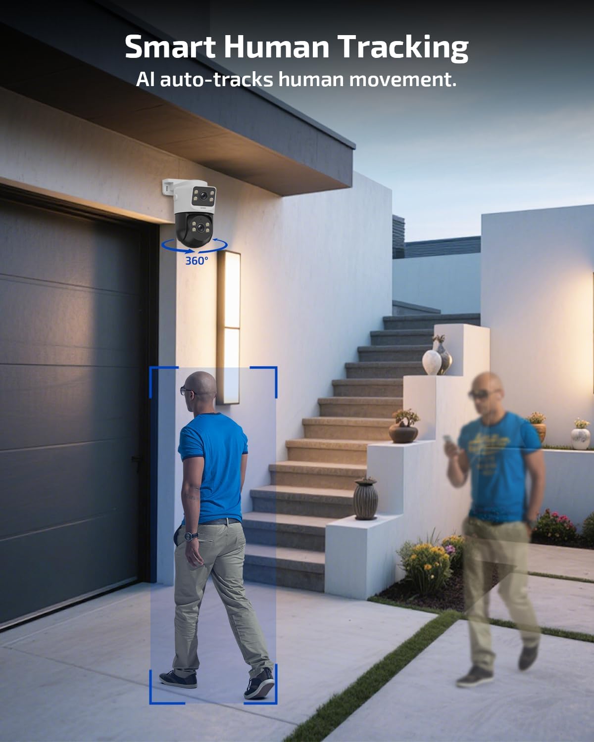 Dual Lens 8MP PoE Security Camera System Outdoor,  with Color Night Vision, Surveillance DVR Kits