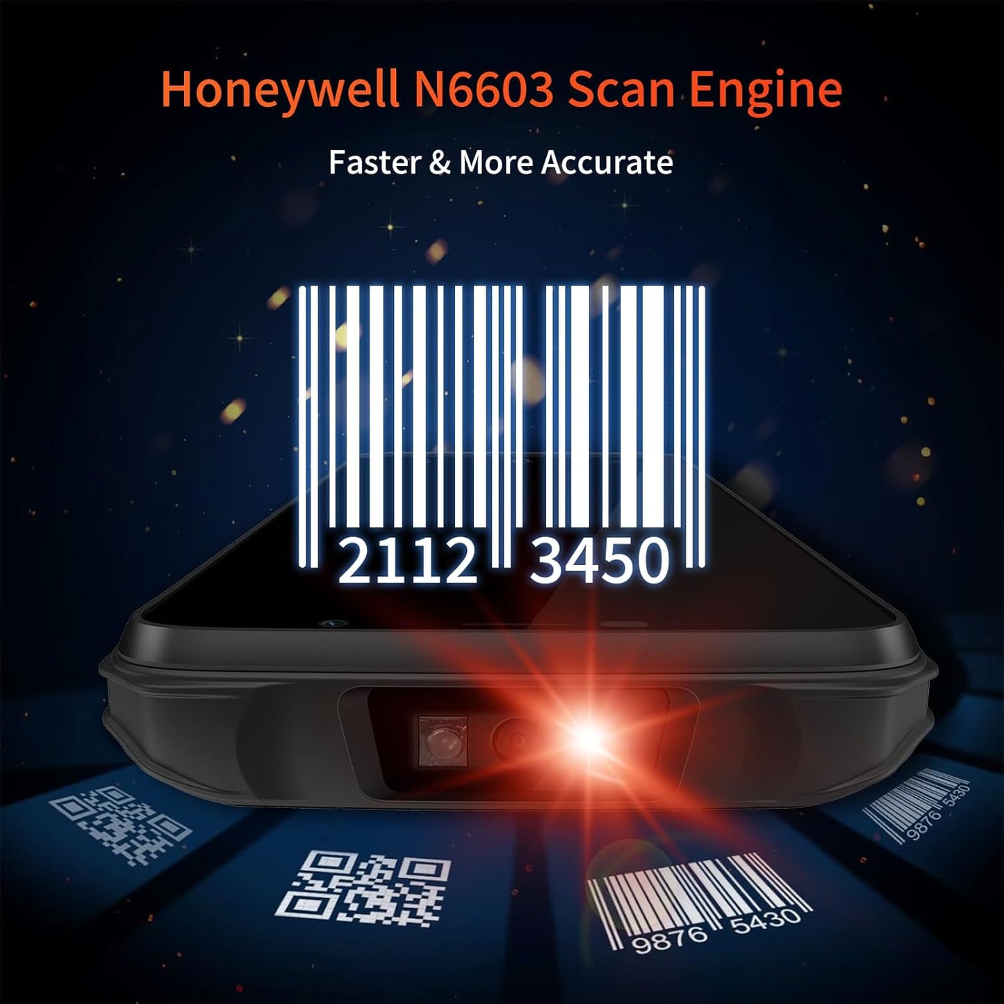 Android 12 Barcode Scanner, 5.5 inch Touchscreen Mobile Computer, WiFi 5, 4G LTE, 64GB+6GB, G47 PDA