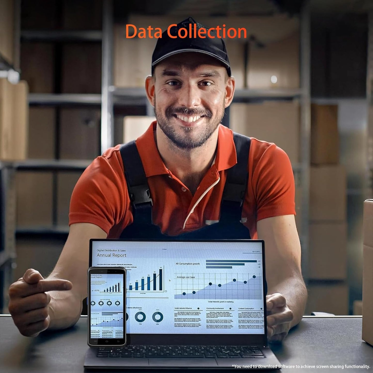 Android 12 Barcode Scanner, 5.5 inch Touchscreen Mobile Computer, WiFi 5, 4G LTE, 64GB+6GB, G47 PDA