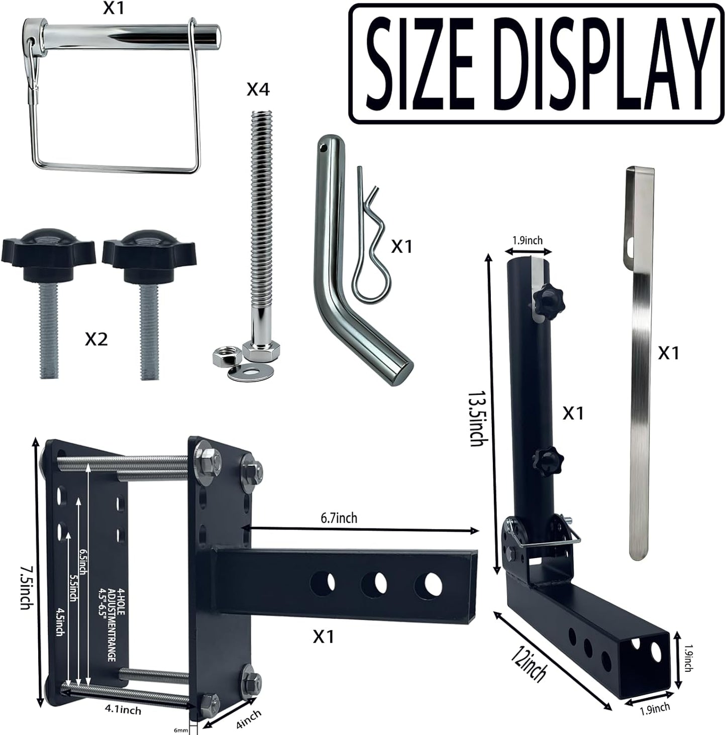 Heavy Duty Adjustable Flag Mount for Travel Trailers & Campers, Universal Fit for 1' to 1.5' Flag Poles, (Black)