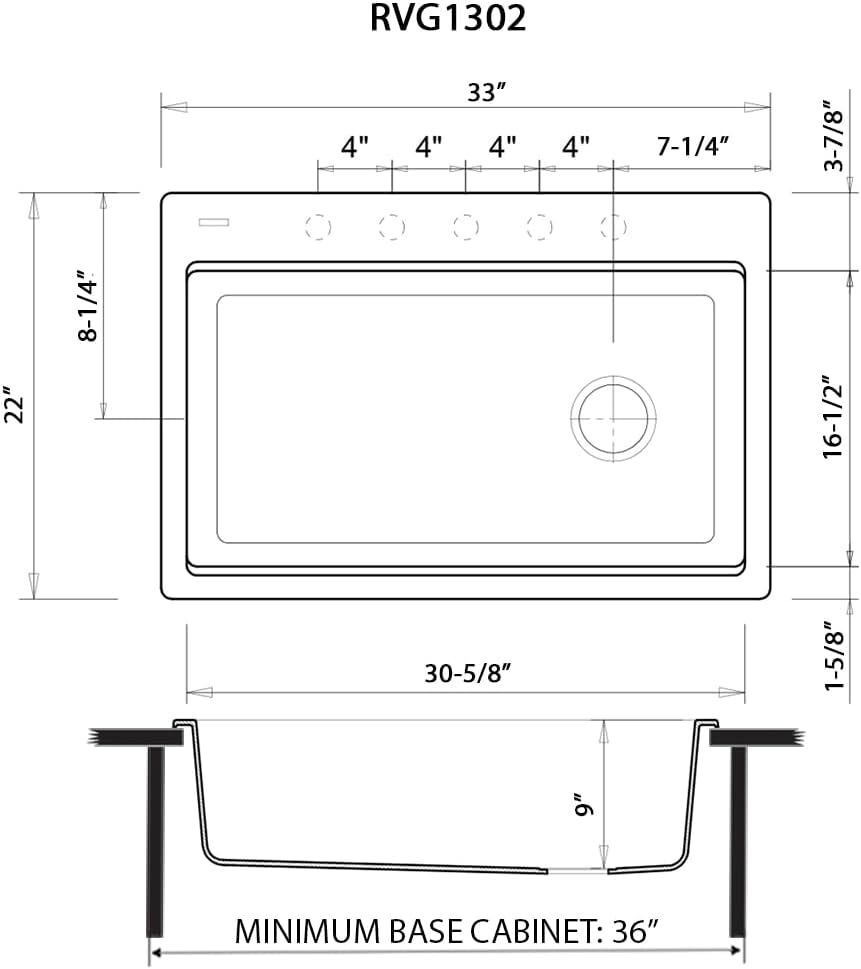 33-inch Granite Composite Quartz Workstation Drop-in Topmount Kitchen Sink Matte White