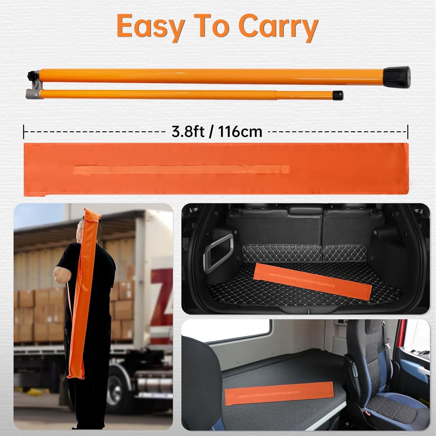 20ft Load Height Measuring Stick, Fiberglass Truck Height Stick with Carrying Bag