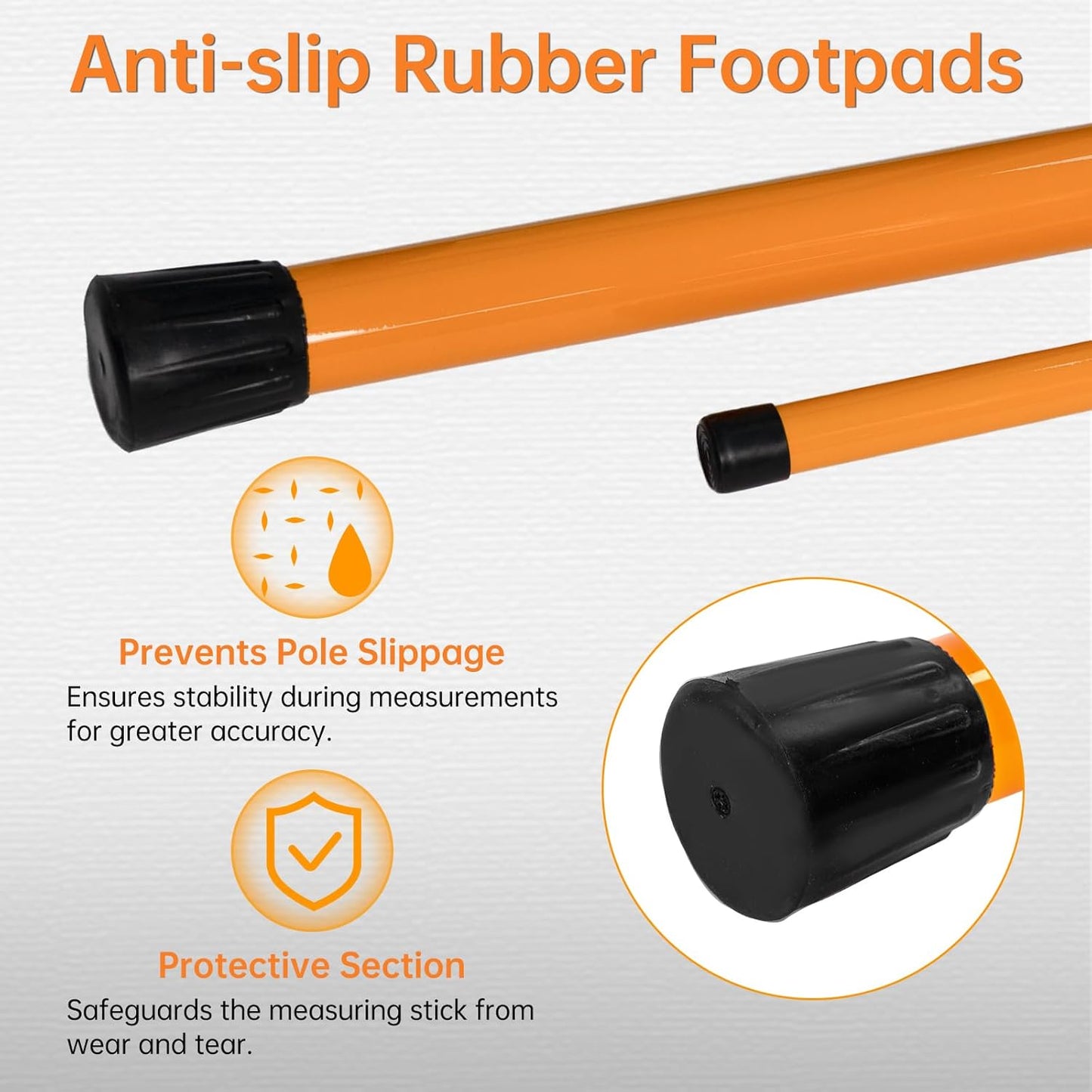 20ft Load Height Measuring Stick, Fiberglass Truck Height Stick with Carrying Bag