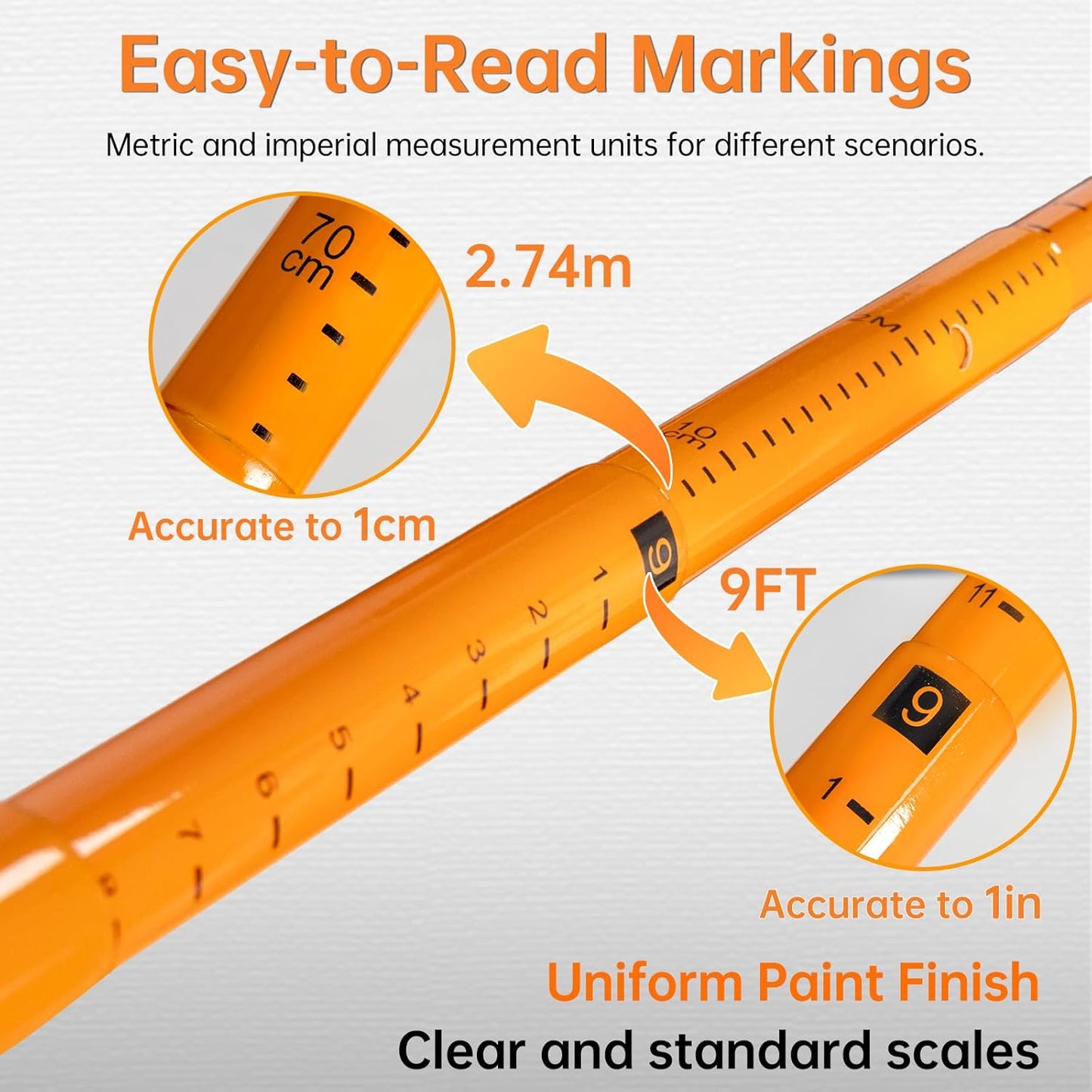 20ft Load Height Measuring Stick, Fiberglass Truck Height Stick with Carrying Bag