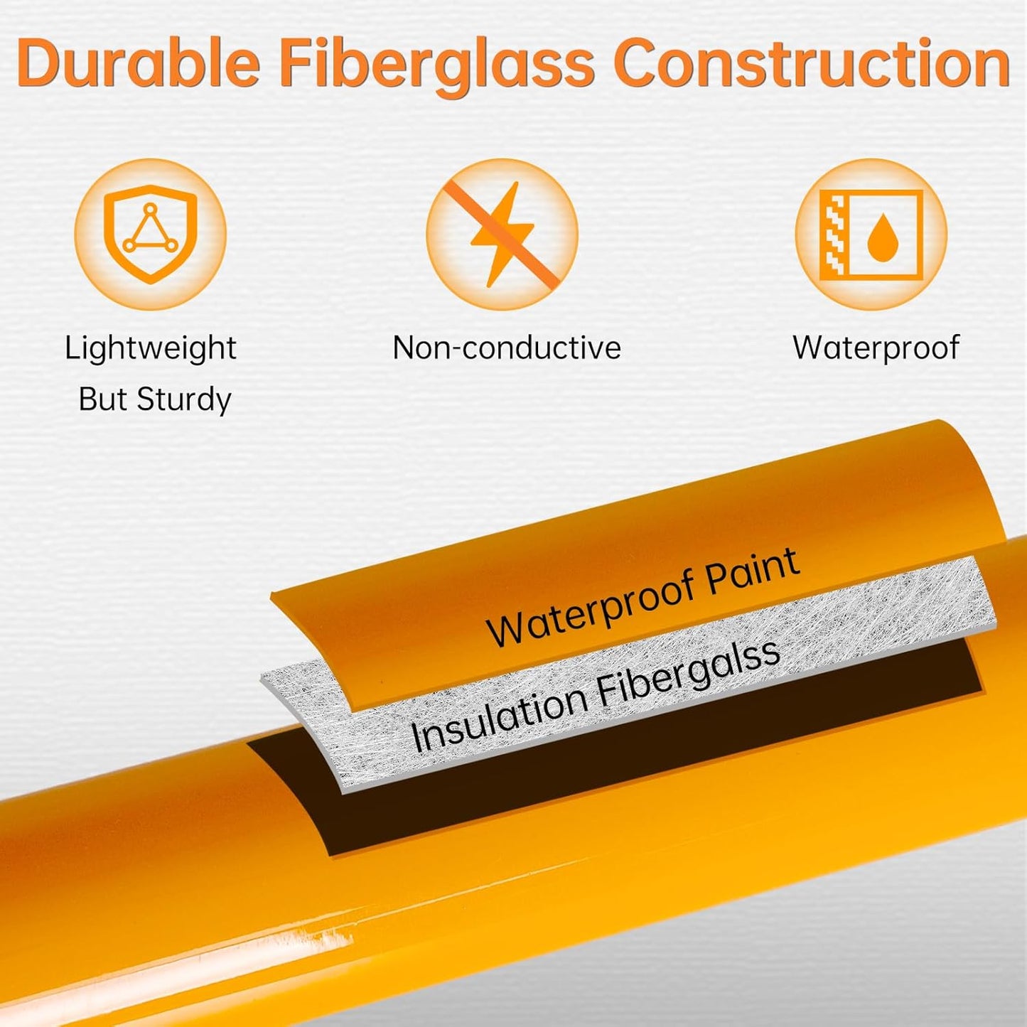 20ft Load Height Measuring Stick, Fiberglass Truck Height Stick with Carrying Bag