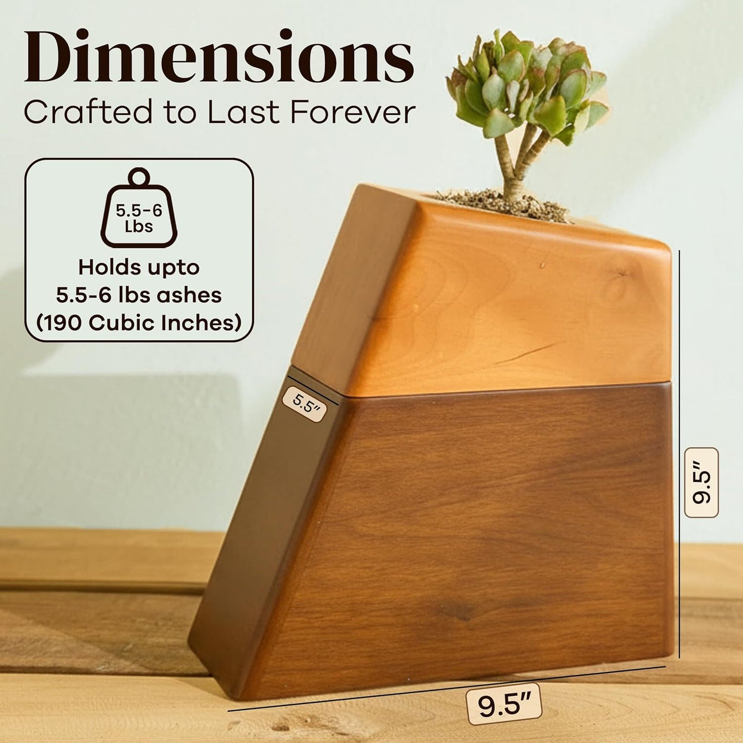 Handcrafted Wood Urn, Personalized Digital Memorial Keepsake Box, Scannable Tag for Story Sharing for Photos