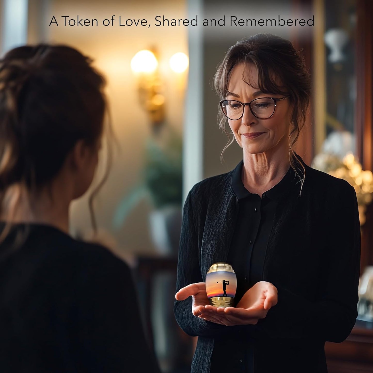 Gone Golfing Keepsake Urns for Human Ashes with Velvet Gift Box, Small Urn, Small Keepsake Urn, Set of 4